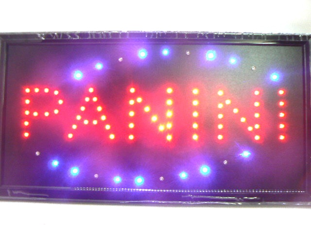 clicca su immagine per consultare dettagli, vedere altre foto e ordinare INSEGNA LUMINOSA A LED  SCRITTA  PANINI 