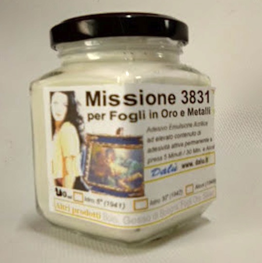 Missione acqua collante per foglia oro o alluminio da 210 ml.