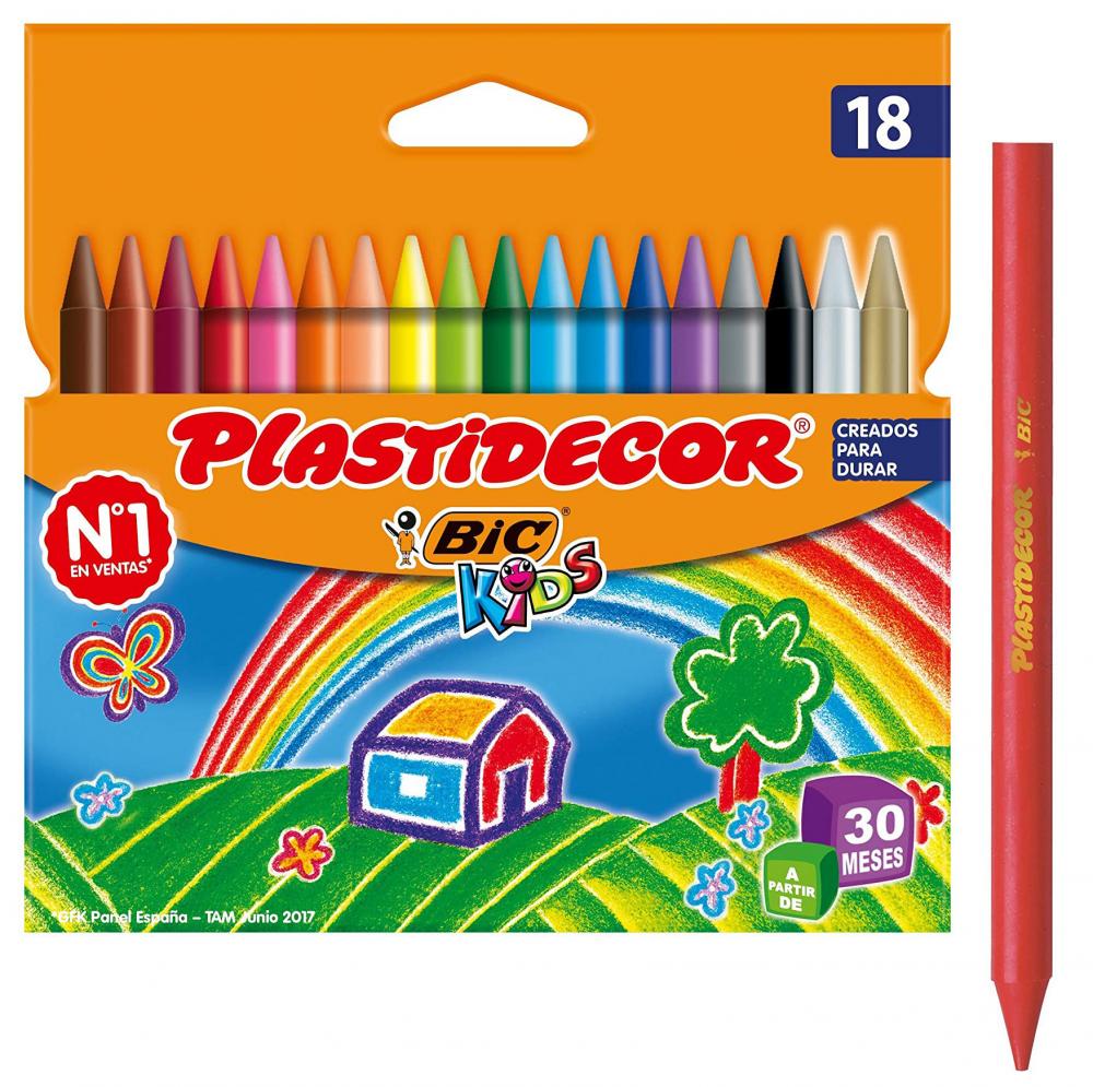 Bic Kids Plastidecor Pastelli Colorati Confezione da 18 Past introvabili24 