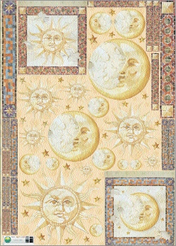 Carta per decoupage cm.50x70 - fig.133 Sole e Luna