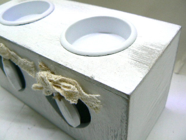 ordina Portacandele in stile shabby chic, color grigio: p.2 candele