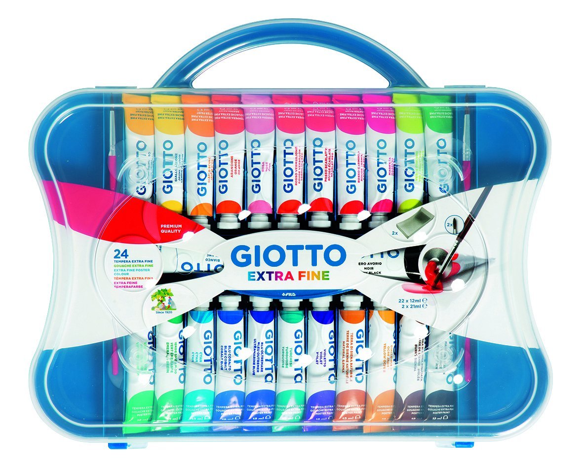 giotto Giotto valigetta con 24 tubetti 12ml tempera extrafine + 2 p 