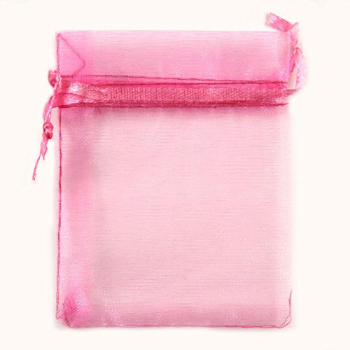 clicca su immagine per consultare dettagli, vedere altre foto e ordinare  25 Sacchettini Organza con fermafiocco in Raso 13x18 rosa