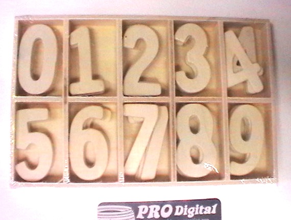 Numeri in Legno (5 per lettera) cm3,5x2