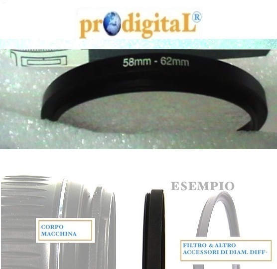 prOdigitaL Anello Riduttore Estensore da 58 a 62mm 8021446307005