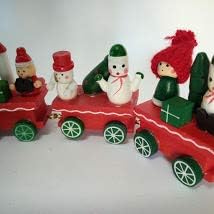 trenino in legno - treno natalizio vari scomparti