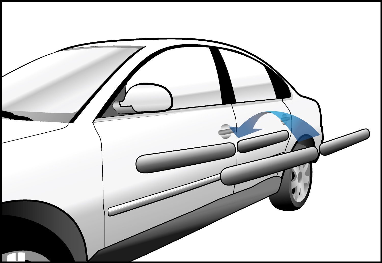 2 PARACOLPI paraurti UNIVERSALI per auto GOMMA TRASPARENTE O NERA. Prodotto  Italiano con materiale di Alta qualità - Applicabili Anteriormente o  Posteriormente o al Centro Kit Composto da 2 Paracolpi : Misura