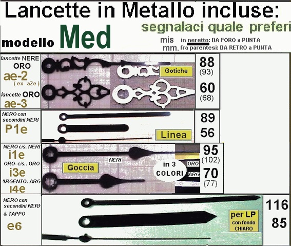 ordina L3: MECCANISMO OROLOGIO 24h lancette Med