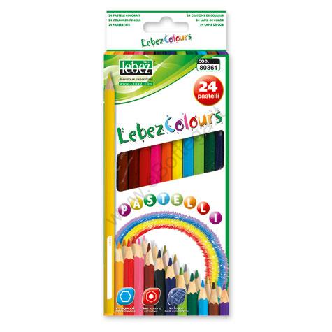 Lebez 24 pastelli legno esagonali colorati mina antirottura introvabili24 