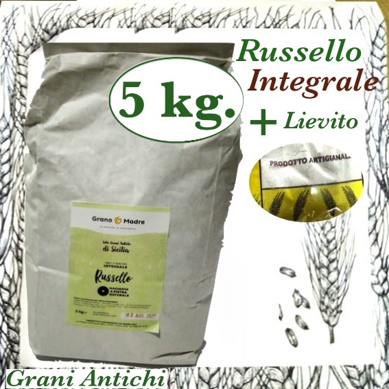 FARINA INTEGRALE SEMOLA RUSSELLO 5KG. + LIEVITO MADRE