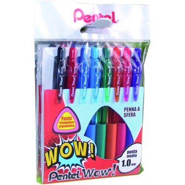 clicca su immagine per consultare dettagli, vedere altre foto e ordinare PENNA A SFERA A SCATTO WOW PENTEL - VARI COLORI DISPONIBILI