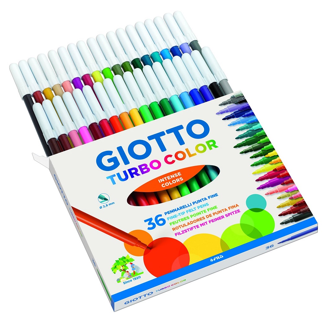 clicca qui per rientrare su Colori a Spirito da 36 colori Giotto Turbo Color pennarelli