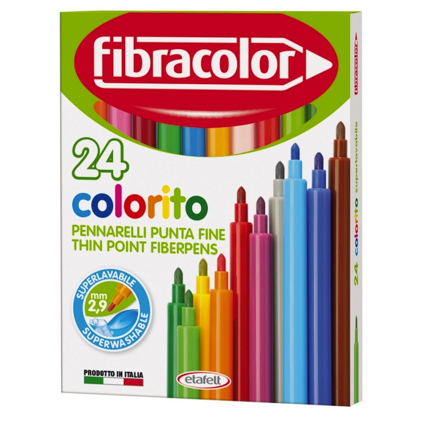 Fibracolor PENNARELLI 24 COLORI COLORITO FIBRACOLOR SUPERLAVABILE 8008621000685