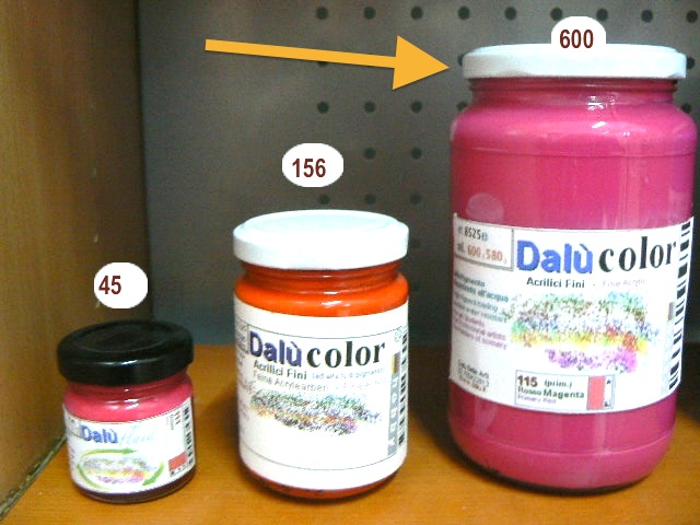 DaluColor Acrilico fine da 600 ml. gamma 14 tinte