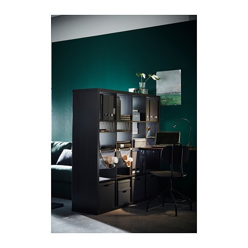 ordina Ikea Kallax – Scaffale, nero e marrone con 16 cubi 147