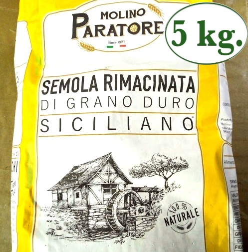 5kg FARINA SEMOLA RIMACINATA di GRANO DURO SICILIA + LIEVITO
