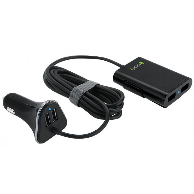 Caricatore da Auto 2 USB + 2 USB per Passeggeri Posteriori introvabili24 