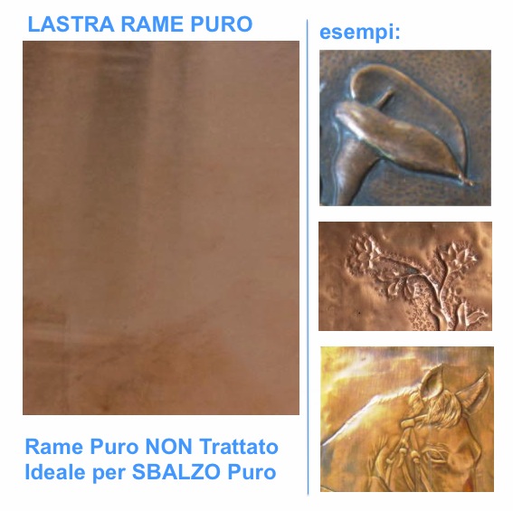 RAME PURO LASTRA CM.20x30 lastra non trattata in rame 8004957000764;