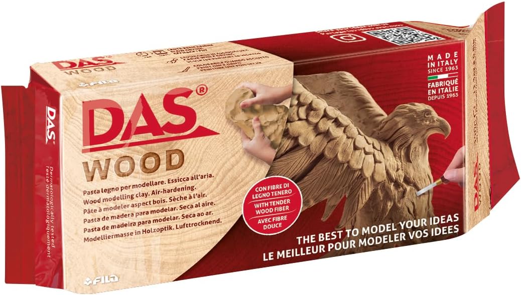 Das Wood, pasta da modellare con fibre di legno.