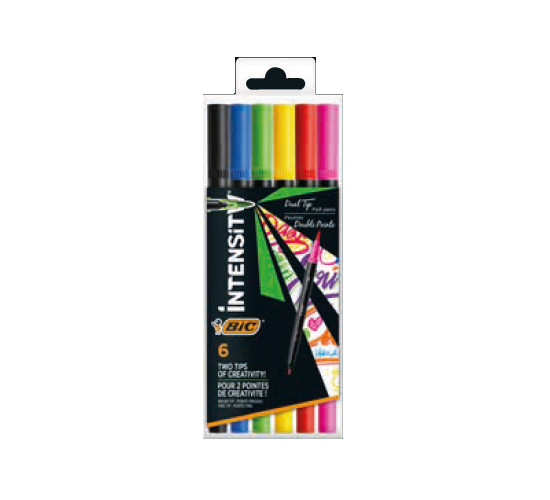 clicca su immagine per consultare dettagli, vedere altre foto e ordinare 6 PENNARELLI BIC INTENSITY  BRUSH CLASSIC ACQUERELLABILI