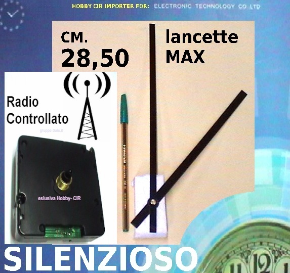 OROLOGIO RADIOCONTROLLATO Lancette Max 28 (25cm minuti circ).