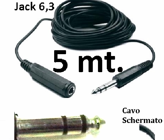 clicca qui per rientrare su CAVO JACK 6,3 Prolunga 5 mt 