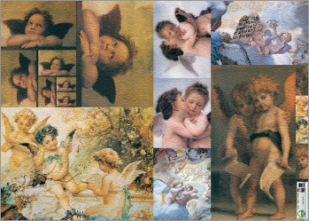 clicca su immagine per consultare dettagli, vedere altre foto e ordinare Carta per decoupage fig.126 - Modello Putti Angeli