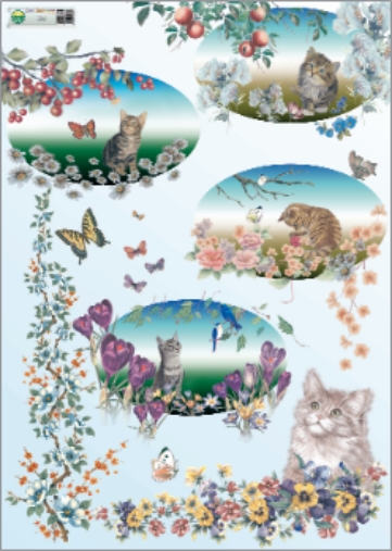 si.ge Carta per decoupage fig.155 cm.50x70 - Soggetti mici Gatti 8025993007029