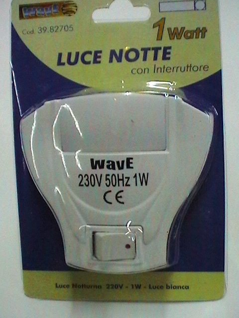 LUCE NOTTE 1W 220V CON INTER 