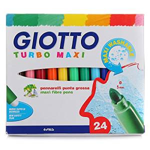 Giotto - Fila Colori a Spirito da 24 MAXI Giotto 455000 Turbo Pennarelli  