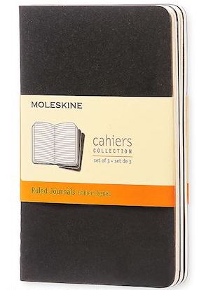 Moleskine Cahier Pocket a righe copertina nera.