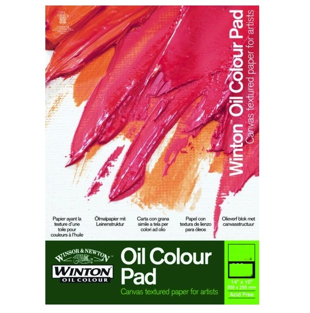 Winsor&Newton blocco 10 Fogli Simil Tela per Colori a Olio 30x22 cm 094376919455