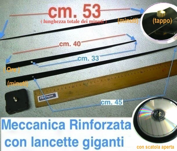 MECCANISMO CON LANCETTE GRANDI 50cm CON SCATOLA LP/CD