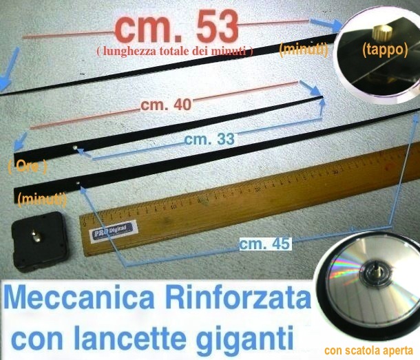 GP-SCATOLA APERTA MECCANISMO CON LANCETTE GRANDI 50cm CON SCATOLA LP/CD 