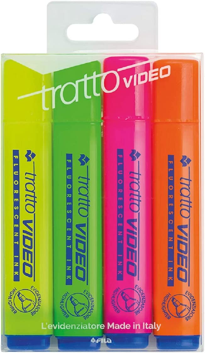 Tratto Video Busta Con 4 Evidenziatori, Multicolore.