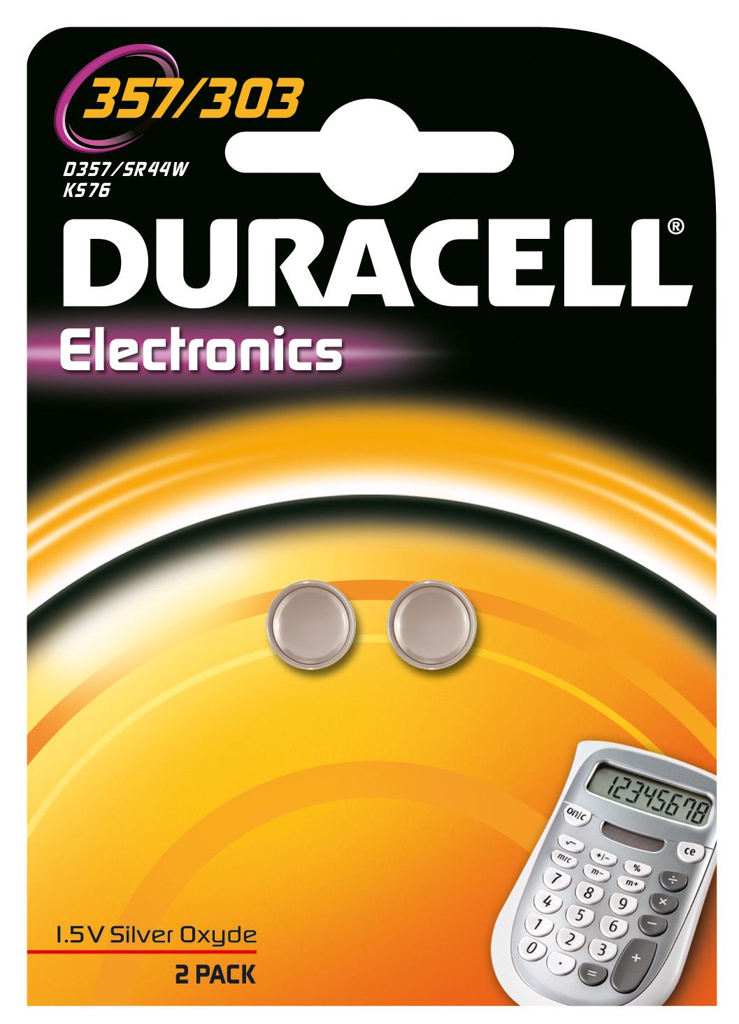 DURACELL Duracell 303/357 Argento-Ossido 1.5V - BLISTER 2 BATTERIE 5000394013858