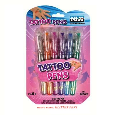 Niji Blister 6 Penne Tattoo Gel Con Inchiostro Atossico 8002787605227