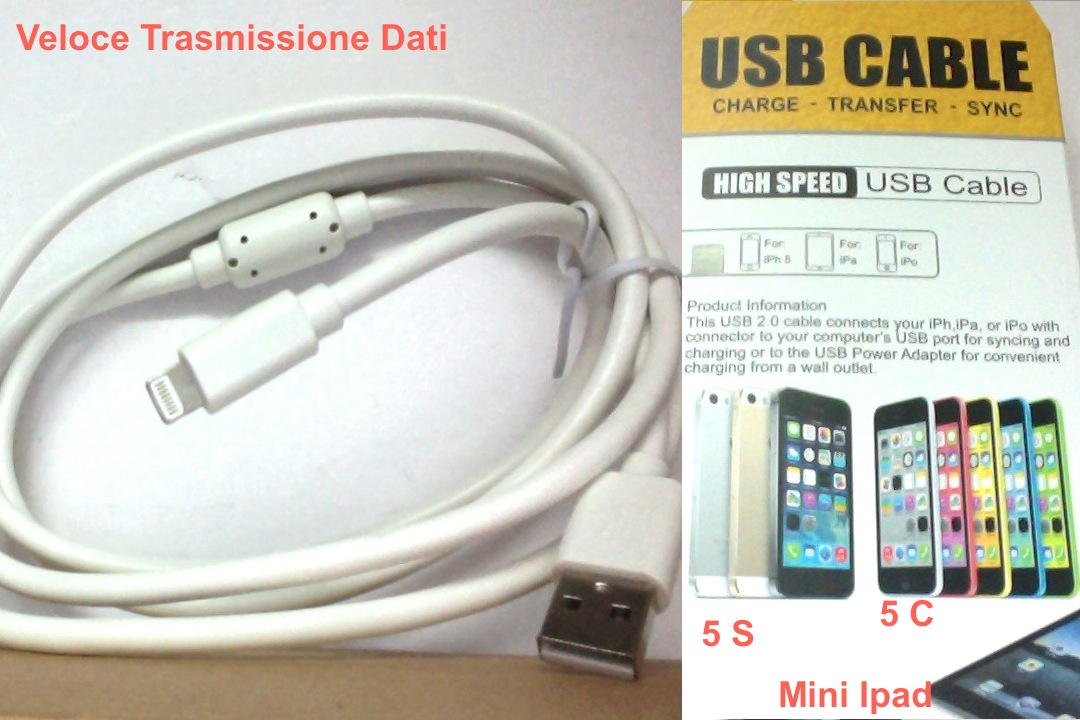 clicca su immagine per consultare dettagli, vedere altre foto e ordinare Cavo 3 MT Bianco USB Cavo Spesso x IP5