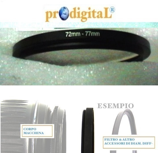 prOdigitaL Anello Riduttore Estensore da 72 a 77mm 8021446250004